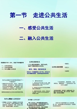 七年级政治下册 1.1.1 走进公共生活课件 湘教版 课件