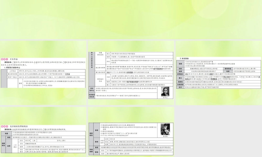 九年级 中国近代史 第八讲 资产阶级民主革命与中华民国的建立课件 新人教版 课件