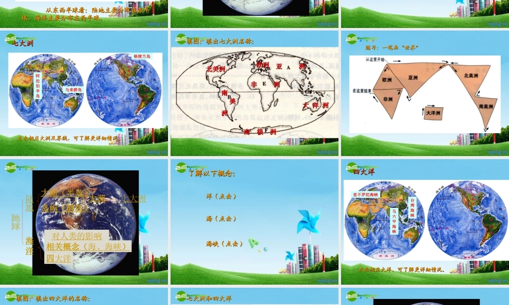 七年级地理上册 第二章第一节(大洲和大洋)课件 人教新课标版 课件