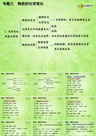 (湖南专用)中考化学总复习 第二部分 专题三 物质的化学变化课件(考点清单+13年中考试题) 课件-2