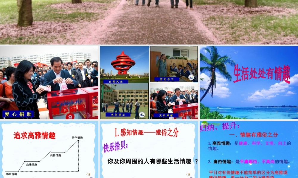 七年级政治下册 第十四课(追求高雅情趣 品味美好生活)课件 鲁教版 课件