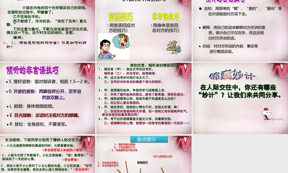 七年级政治上册 第11课 交往有艺术 表达与倾听课件 教科版 课件