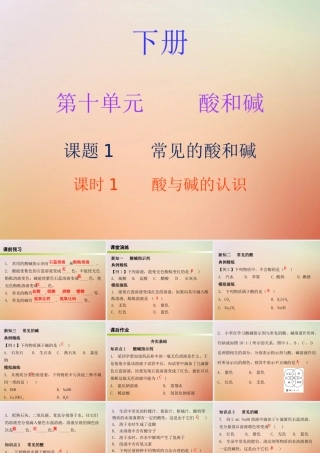 九年级化学下册 第十单元 酸和碱 课题1 常见的酸和碱 课时1 酸与碱的认识(内文)课件 (新版)新人教版 课件