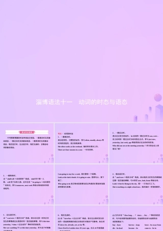 中考英语复习 语法十一 动词的时态与语态课件