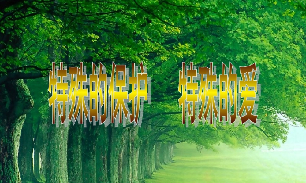 七年级政治上册 第八课第一框(特殊的保护 特殊的爱)课件 人教新课标版 课件