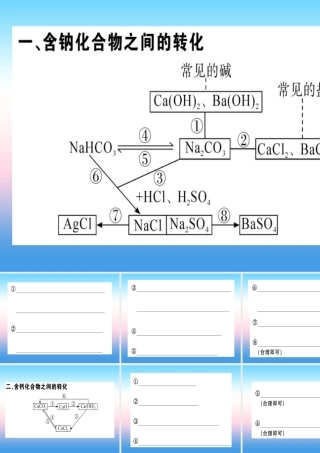 九年级化学下册 第十一单元 盐 化肥 化学方程式梳理习题课件 新人教版 课件