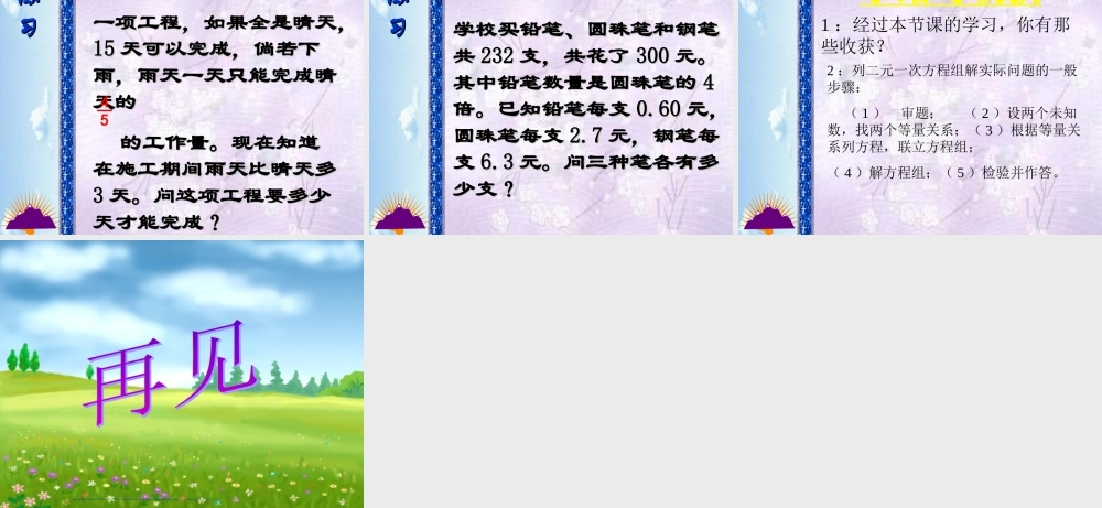 应用二元一次方程组鸡兔同笼