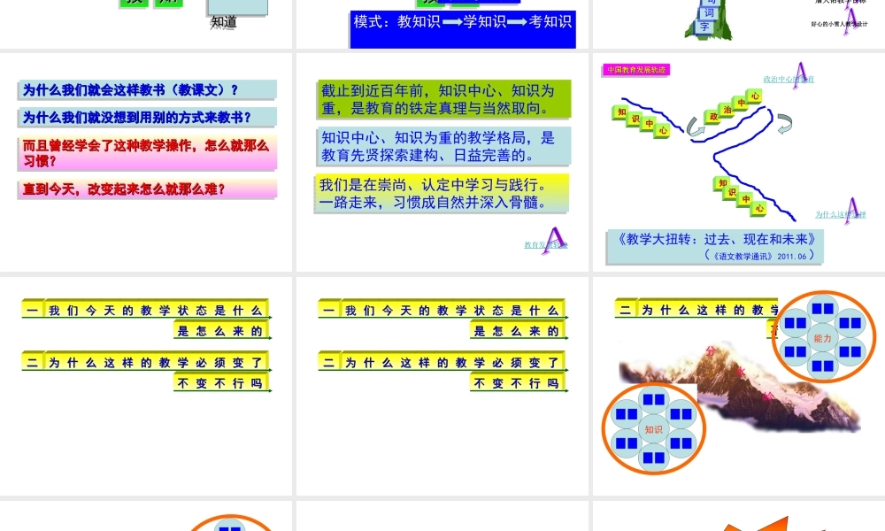 教学大扭转变教知为练能