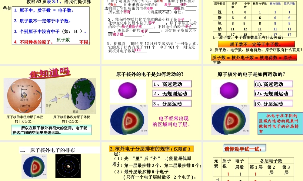 原子结构第一课时