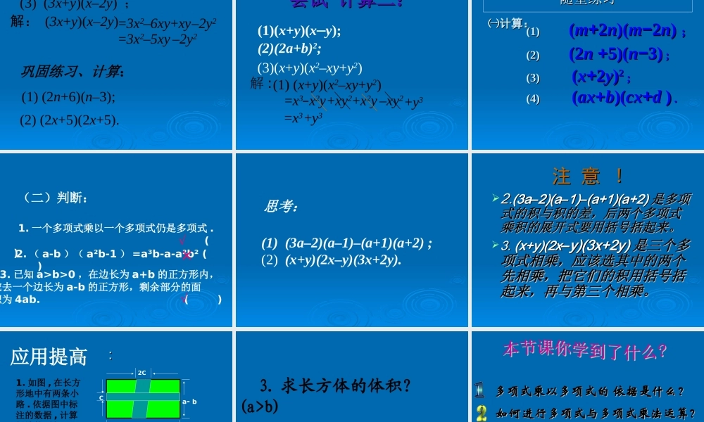 多项式乘以多项式