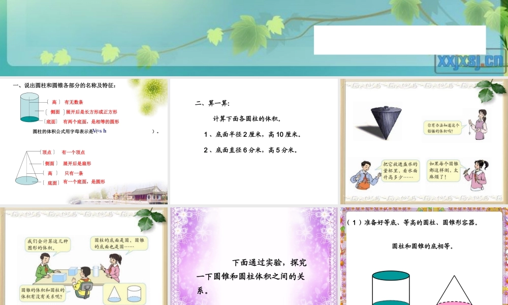 人教版六年级数学下册第二单元第七课时_圆锥的体积2