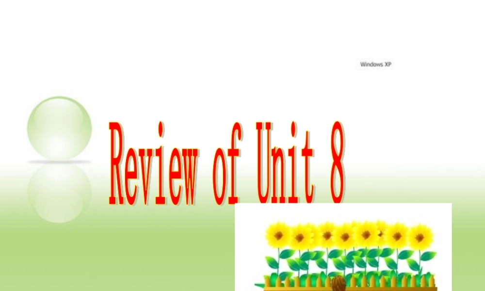 中考第一轮复习八年级英语下册unit8复习课件