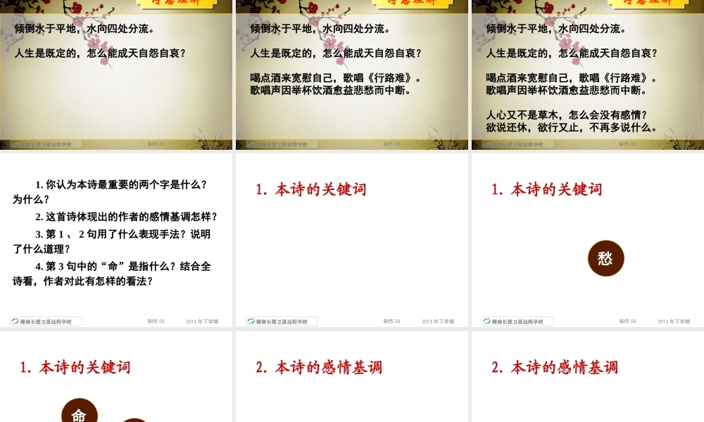 高二语文理拟行路难书愤课件