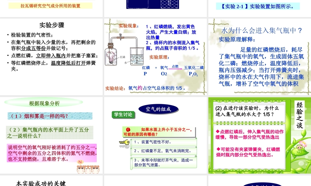 新人教版九年级化学上册第二单元_我们周围的空气课题1空气