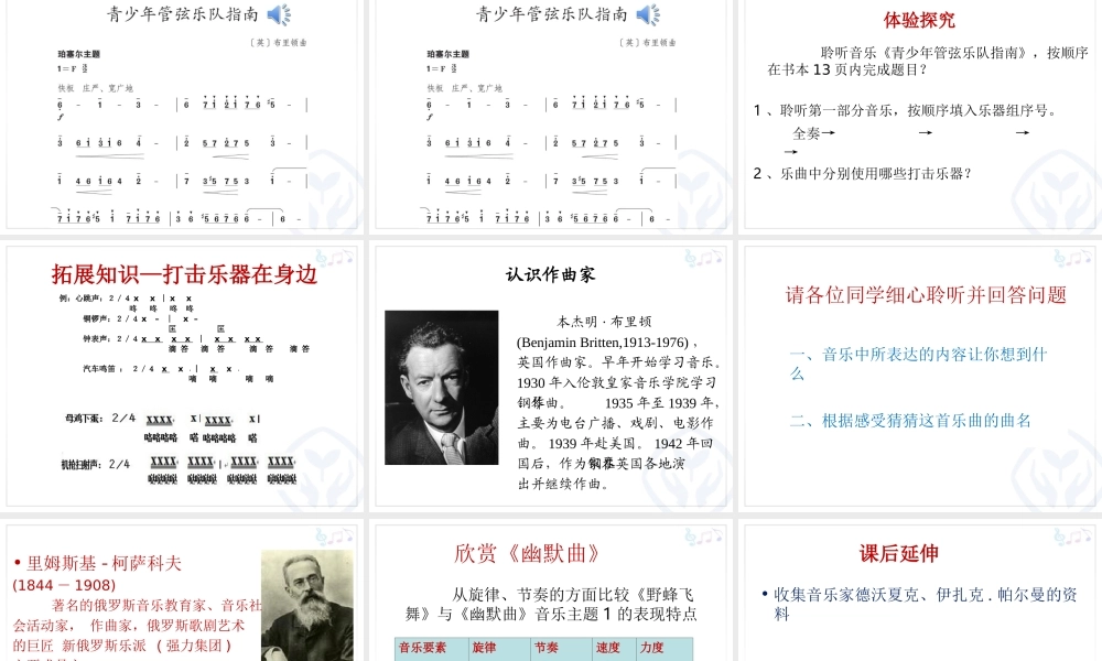 青少年管弦乐队指南(课件）