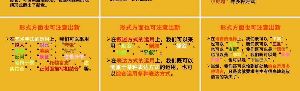 中考语文 话题作文5－形式出新课件