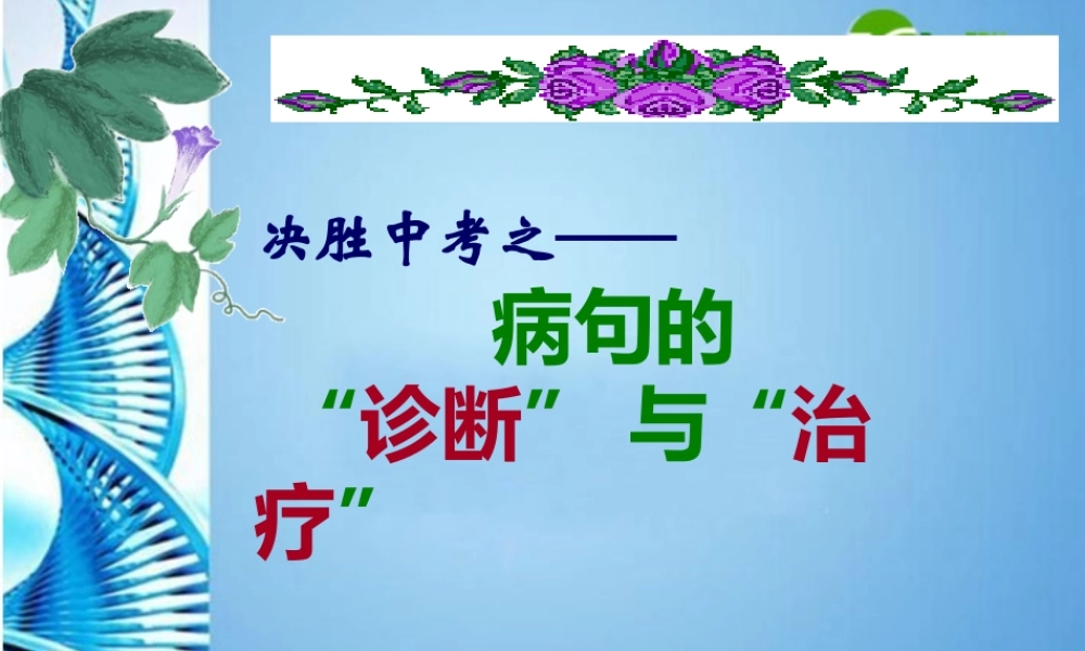 中考语文复习_辨析并修改病句之查断病句常用十四招课件