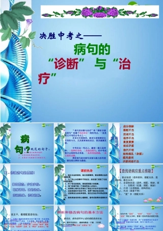 中考语文复习_辨析并修改病句之查断病句常用十四招课件
