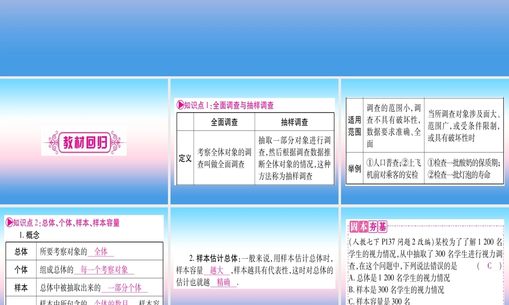 (贵州专版)中考数学总复习 第一轮 考点系统复习 第8章 统计与概率 第1节 统计课件