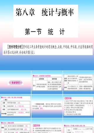(贵州专版)中考数学总复习 第一轮 考点系统复习 第8章 统计与概率 第1节 统计课件