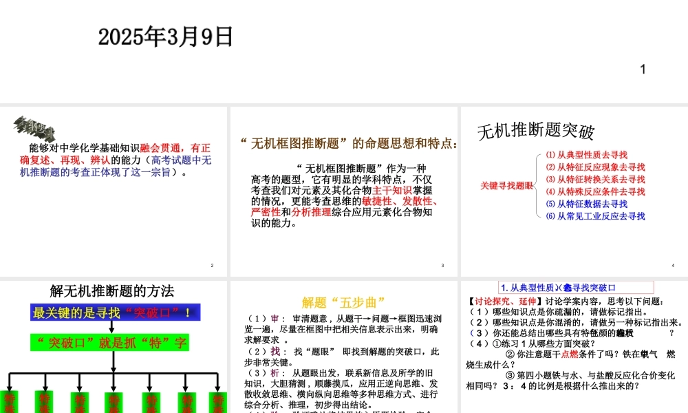无机推断题课件自作