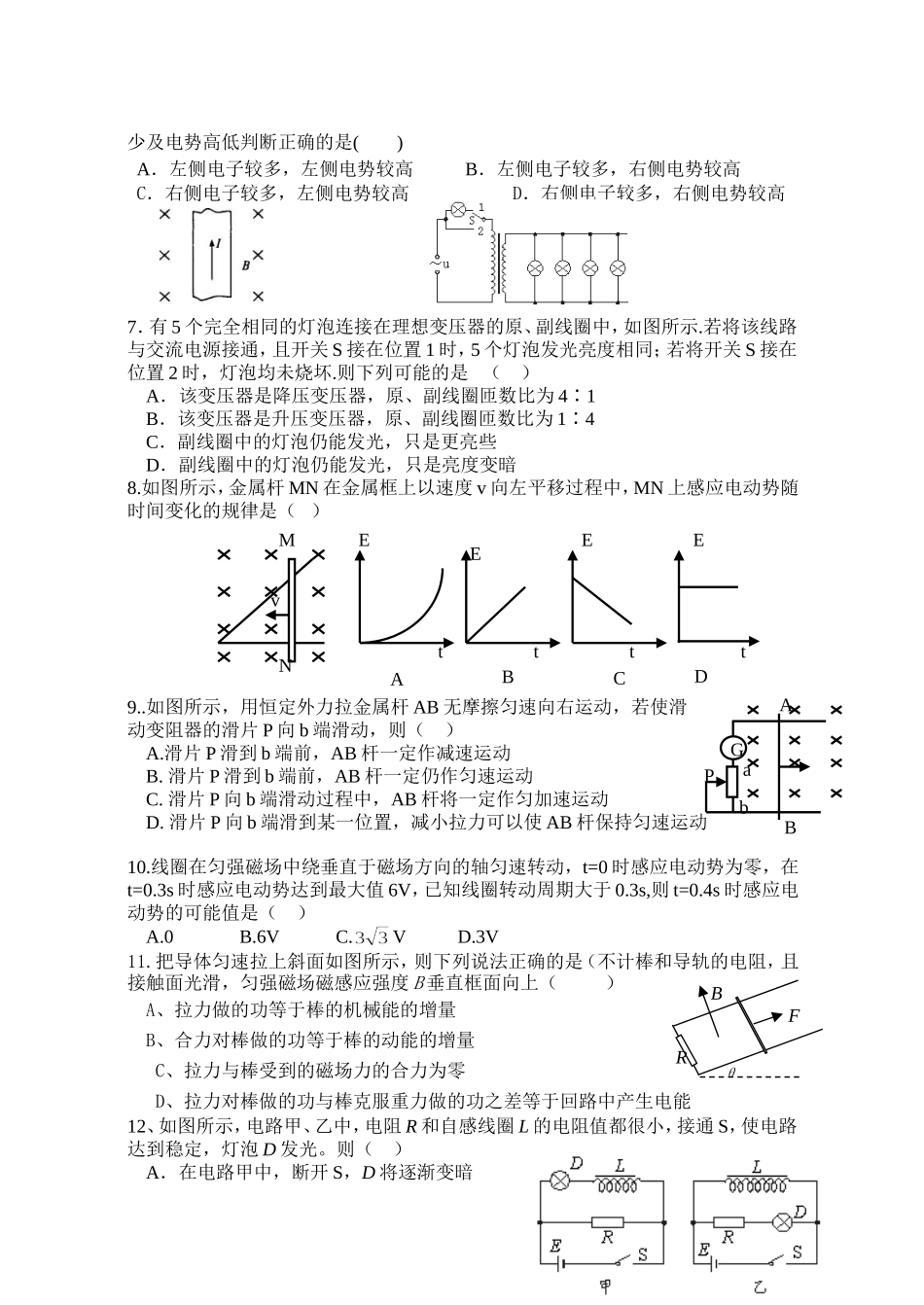 高二物理上学期测试题[1]_第2页