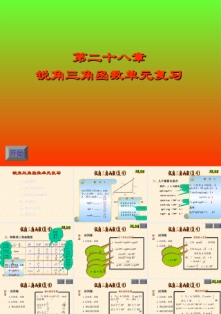 数学：第二十八章锐角三角函数复习课件（人教新课标九年级下）