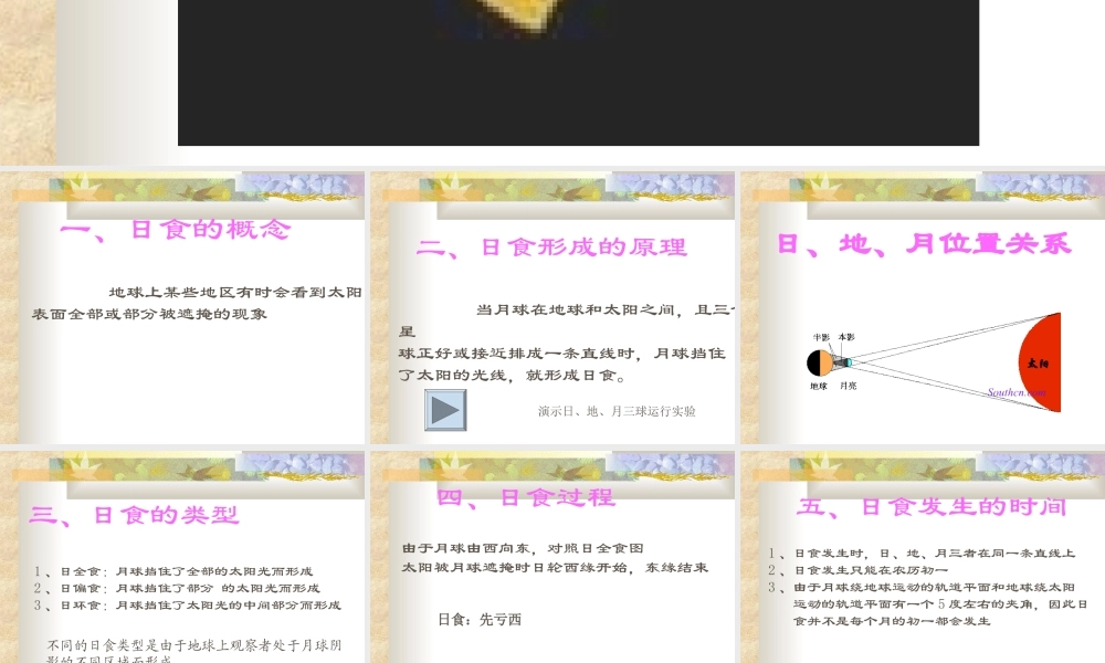 日食与月食课堂小结