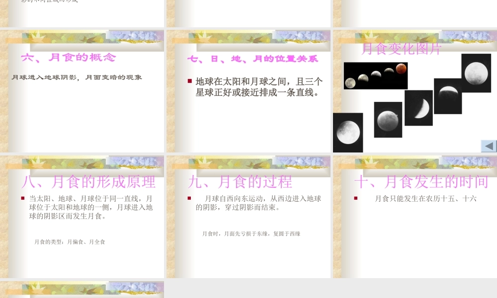 日食与月食课堂小结