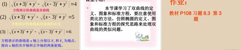 8.3双曲线及其标准方程 高二数学圆锥曲线ppt课件集一 人教版 高二数学圆锥曲线ppt课件集一 人教版