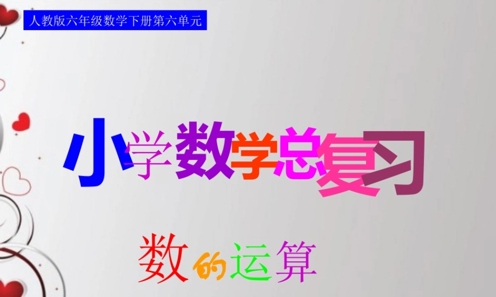 人教版六年级数学下册第六单元第七课时_数的运算—四则混合运算