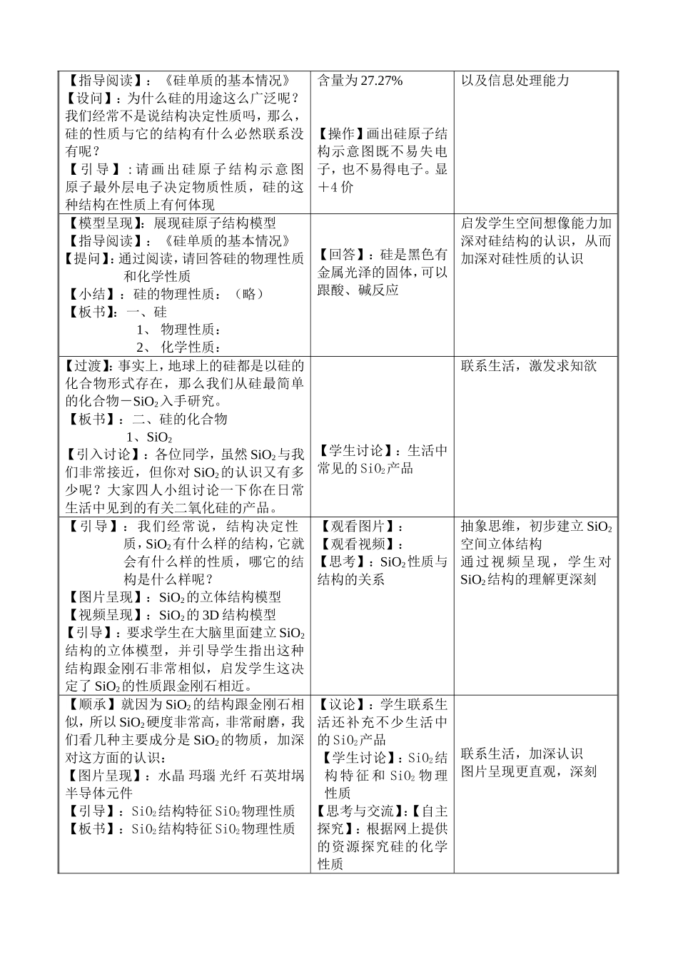 必修1无机非金属材料的主角---硅教案_第2页
