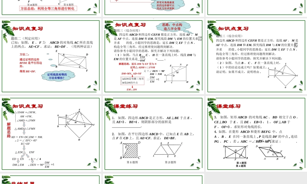 平行四边行小结课件