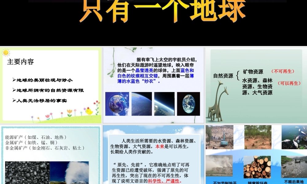 《只有一个地球》课件1[1]