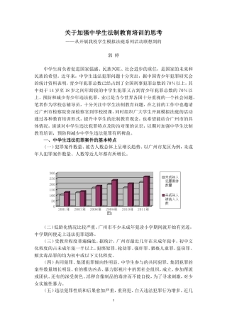 关于加强中学生法制教育培训的思考（郭婷）