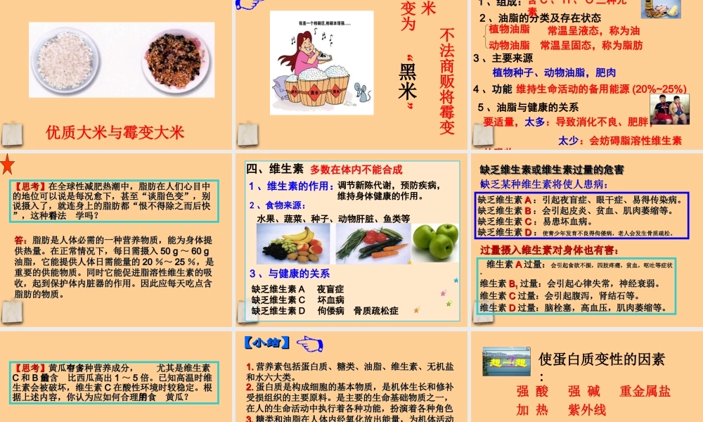 九年级化学下册_12-1人类重要的营养物质课件_人教新课标版