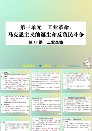 九年级历史上册 第七单元 工业革命、马克思主义的诞生和反殖民斗争 第18课 工业革命课件 川教版 课件