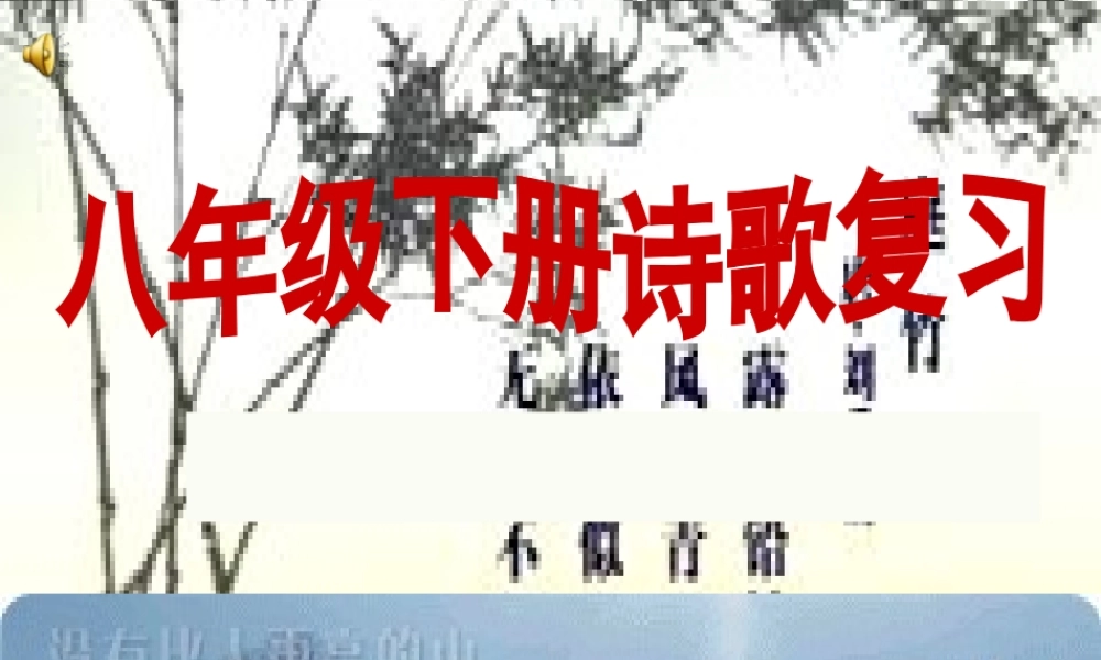 九年级下册诗歌复习 课件