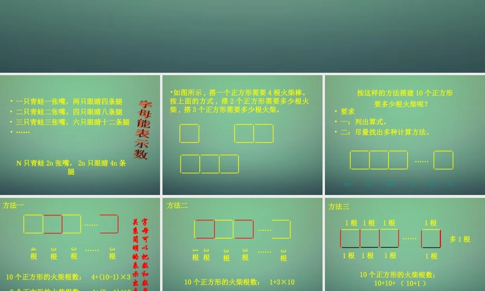 七年级数学上册 3.1 字母表示数课件 (新版)北师大版 课件