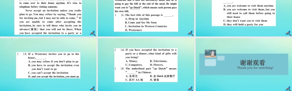 (河南专版)九年级英语全册 Unit 10 You re supposed to shake hands(第2课时)习题课件 (新版)人教新目标版 课件