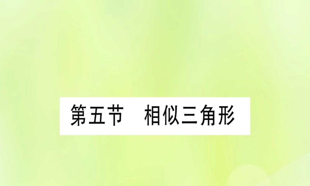 (湖北专用版)版中考数学优化复习 第4章 三角形 第5节 相似三角形实用课件