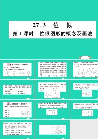 (通用)九年级数学下册 第二十七章 相似 27.3 位似 第1课时 位似图形的概念及画法习题讲评课件 (新版)新人教版 课件