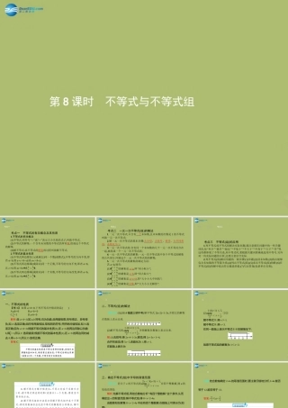 (福建专版)中考数学总复习 第8课时 不等式与不等式组课件