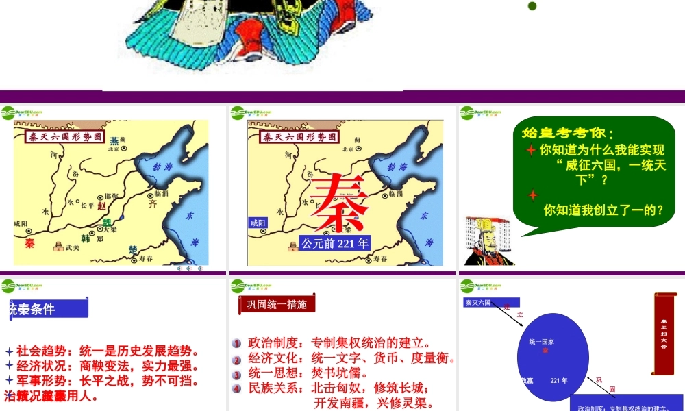 七年级历史上册 第三单元第10课(秦王扫六合)课件 人教新课标版 课件
