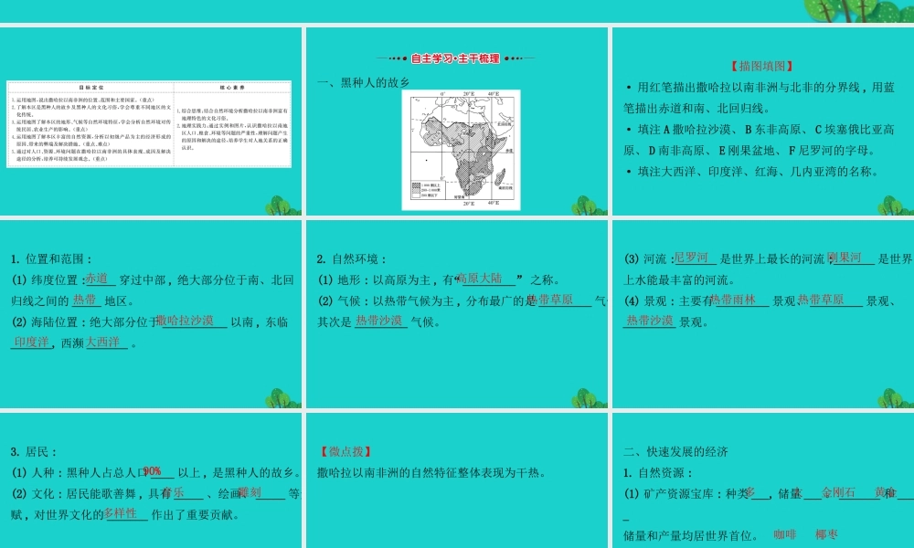 七年级地理下册 第八章 第三节撒哈拉以南的非洲习题课件(新版)新人教版 课件