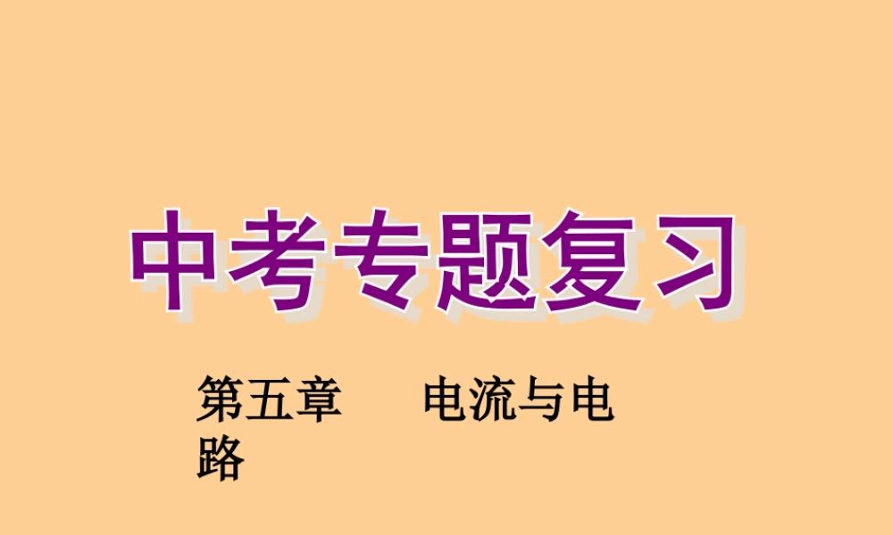 中考物理 电流与电路复习课件 人教新课标版 课件
