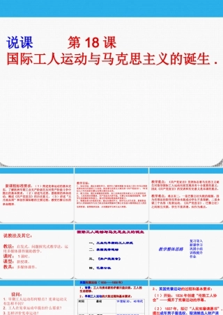 九年级历史上册 (国际工人运动与马克思主义的诞生)课件 华东师大版 课件