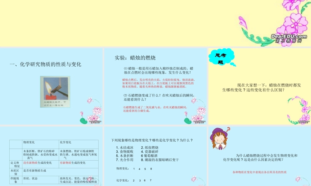 九年级化学化学研究些什么 上教版 课件