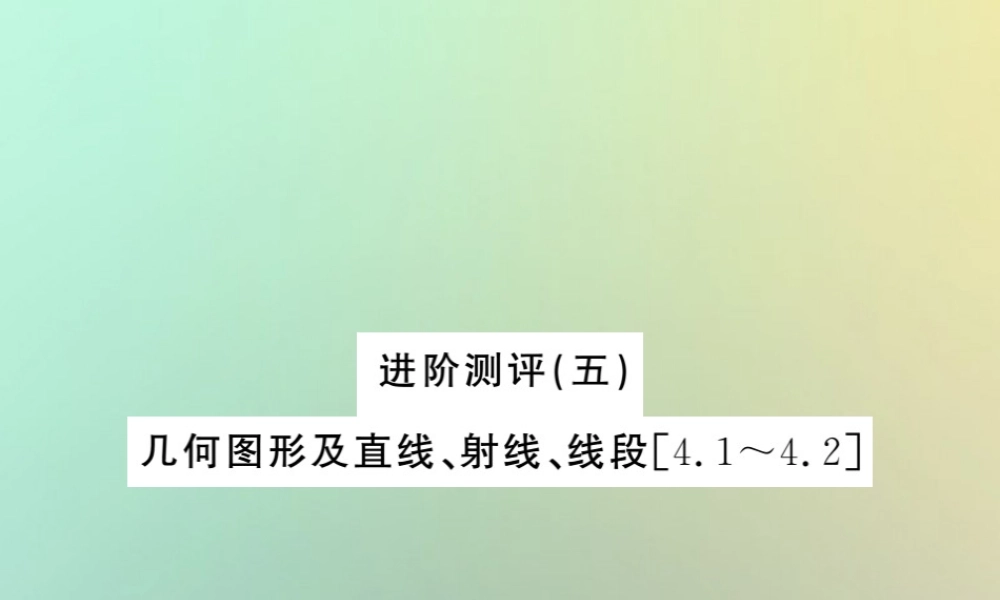 (湖北专用)秋七年级数学上册 进阶测评五 几何图形及直线、射线、线段习题课件 (新版)新人教版 课件
