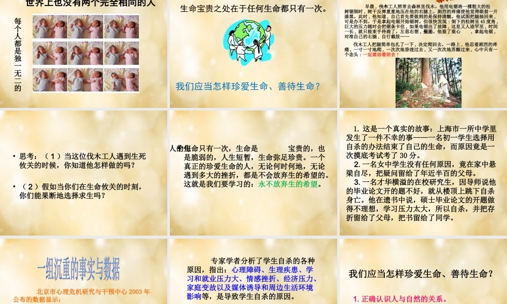 七年级政治下册 5.1 珍爱生命课件 粤教版 课件